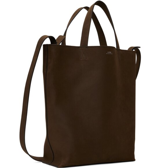 A.P.C. Brown Leather Maiko Medium Shopper Tote Barely Used - Picture 9 of 16